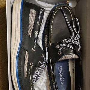 Sperry Men's Black and Blue Boat Shoes